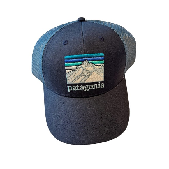 NWT Patagonia Line Logo Ridge LoPro Trucker Hat Navy Blue - Picture 1 of 6